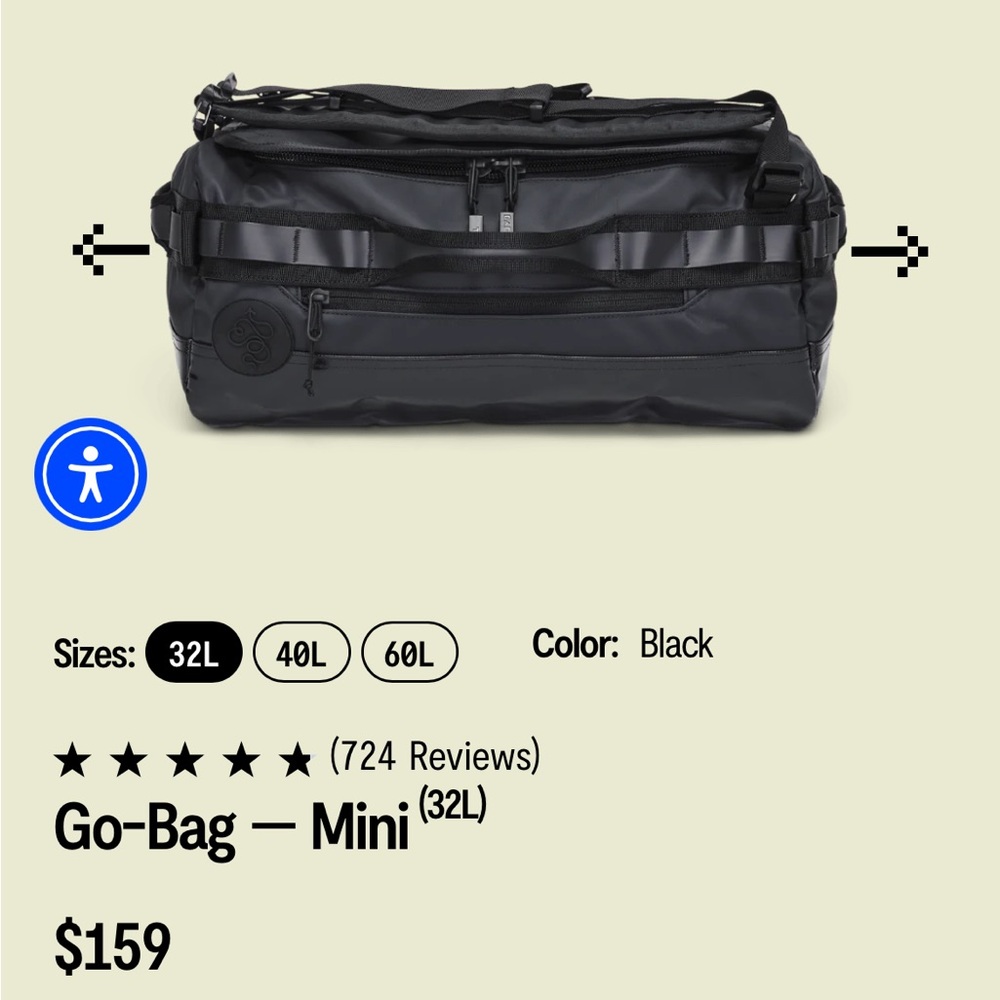 Baboon To The Moon B2TM Mini Go-Bag in BLACK